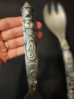 Native Essence Pewter Plated Servers “Celebration” by Gryn White, a Haida Artist